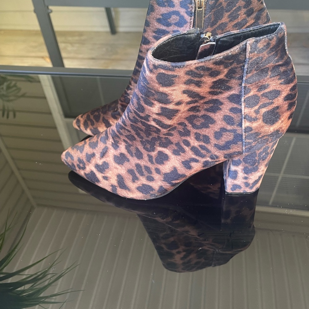 Leopard print booties